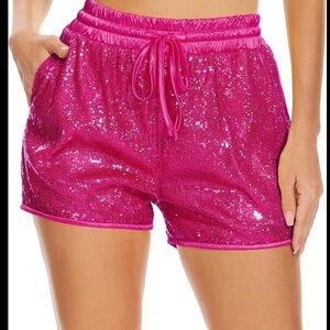 2 for $20 sale: NWT pesion hot pink sequins shorts - S